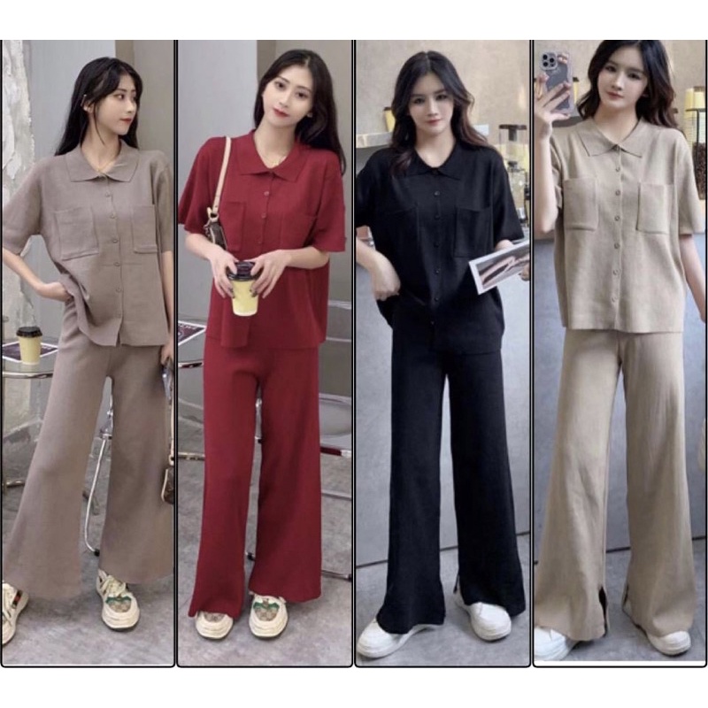 ONE SET KNIT KERAH AUREL SUPER PREMIUM RAJUT IMPORT