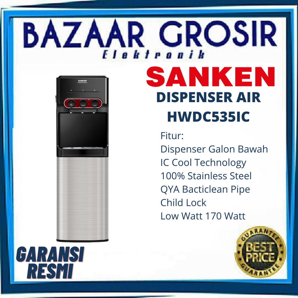 Jual Dispenser Sanken Galon Bawah Hwdc535ic Dispenser Air Bottom Loading Hwd C535ic Ic Cool 0566