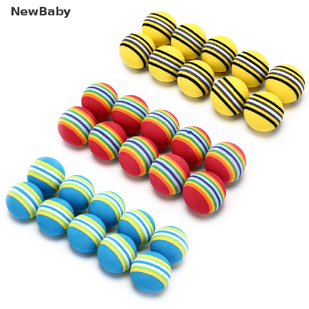 NewBaby 10Pcs Rainbow Stripe foam Sponge Golf Balls Swing Practice Training Aids ID