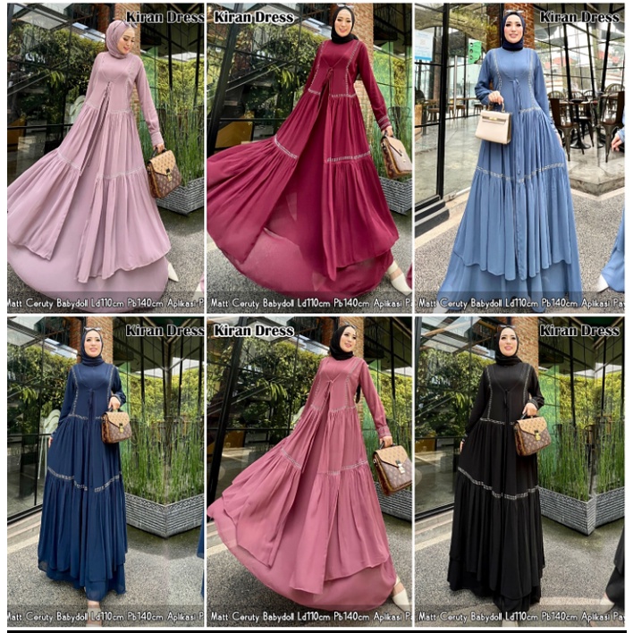 KIRAN / ZAFINA DRESS MAXY ceruty