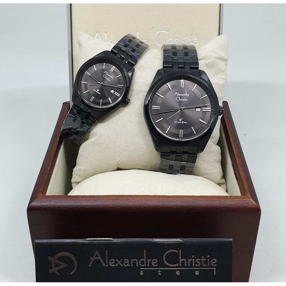 Alexandre Christie Ac8595 Full Black, Jam Tangan Cewek Original