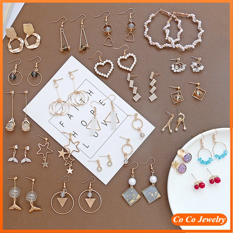 South Korea's New Personality Simple Temperament Geometric Earrings Ins Popular Fashion Eardrop Accessories Jewelry Gifts