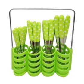 

Hijau isi Garpu - Set 24pcs / Set Makan Polkadot / Cutlery Pisau Sendok Unik Sendok Limited
