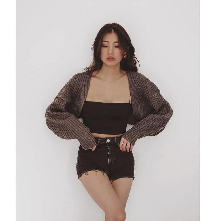 CROP TOP OVERSIZE BOLERO | CARDIGAN CROP OUTER RAJUT 5O8