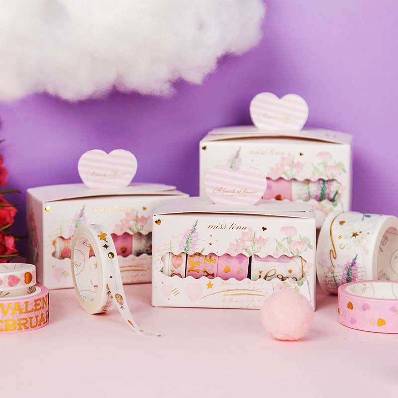 

INDORETAIL | 5 Pcs Cinta Jantung Dekoratif Masking Tape Sederhana Fashion Perekat Alat Tulis