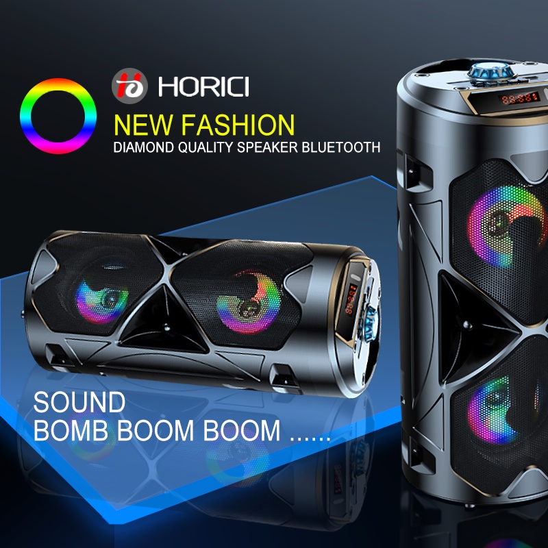 Speaker Bluetooth 5.0 Hi-Fi Sound Portable Audio Wireless Super Bass Mini Stereo / lampu RGB musik #818