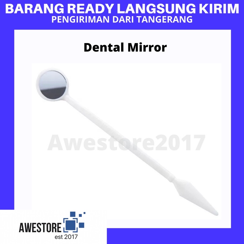 Dental Mirror Kaca Alat Pembersih Karang Gigi Cermin Mulut Plastik PP