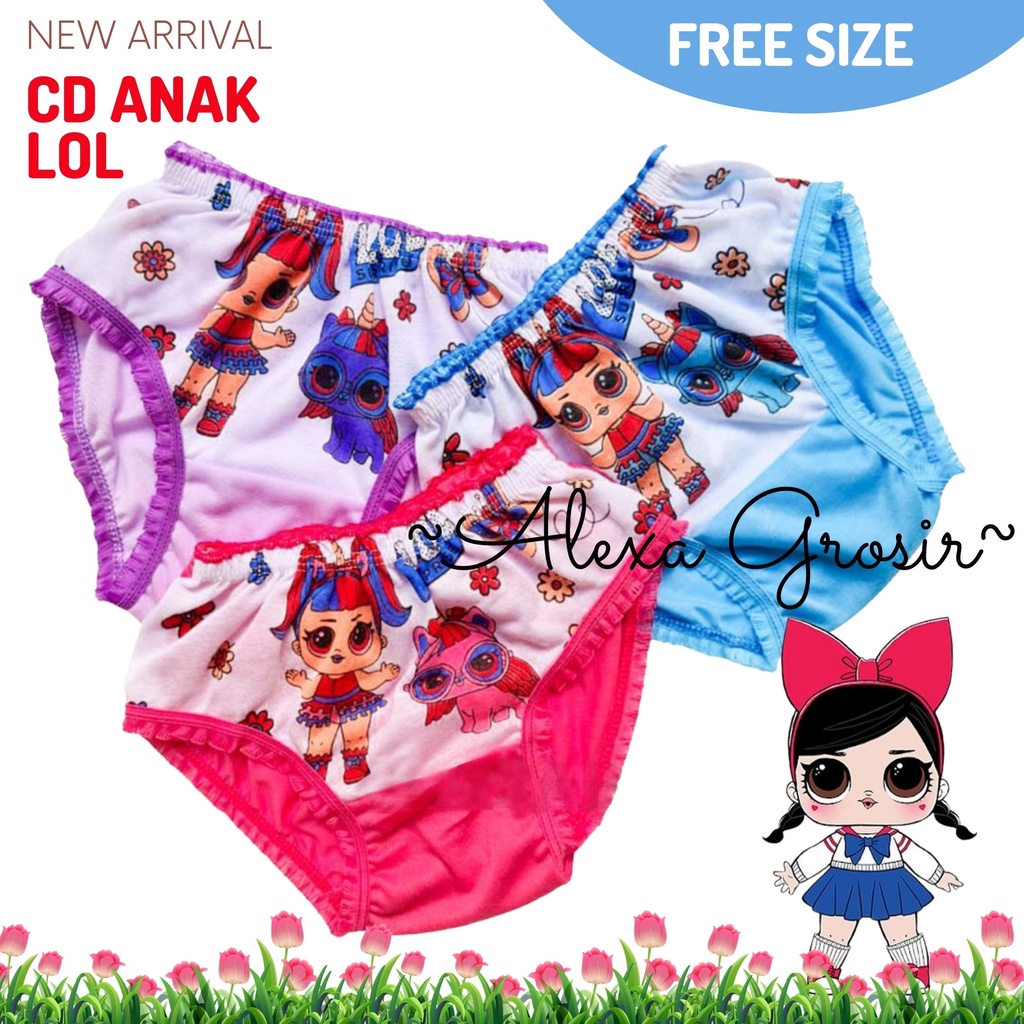 12 Pcs Celana Dalam Anak Karakter LOL PONY Cd anak Perempuan Motif Lucu Imut S M L XL