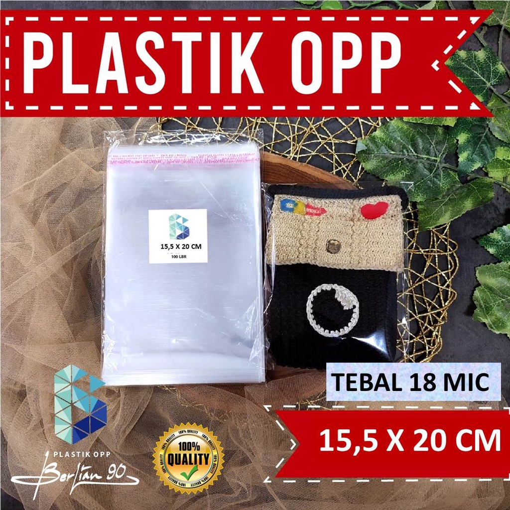 

15,5X20 CM PLASTIK OPP (SEAL/LEM) TEBAL 20 MIC ASLI / PLASTIK KEMASAN BENING PEMBUNGKUS BUKU ROTI KUE AKSESORIS UNDANGAN TERMURAH