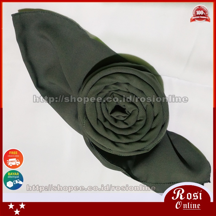 Pashmina Jumbo Syari Wolfis Italiano 200x75 Ala Sabyan Malay Crepe Stretch Polos-Grey / Abu Tua