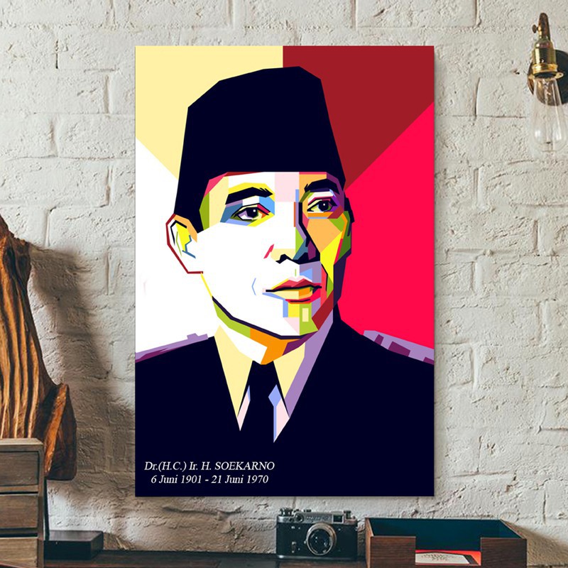 Wall DECOR / Hiasan Dinding Kamar / Ruang Tamu / Pajangan Rumah - DEKORASI MOTIF PRESIDEN SOEKARNO.