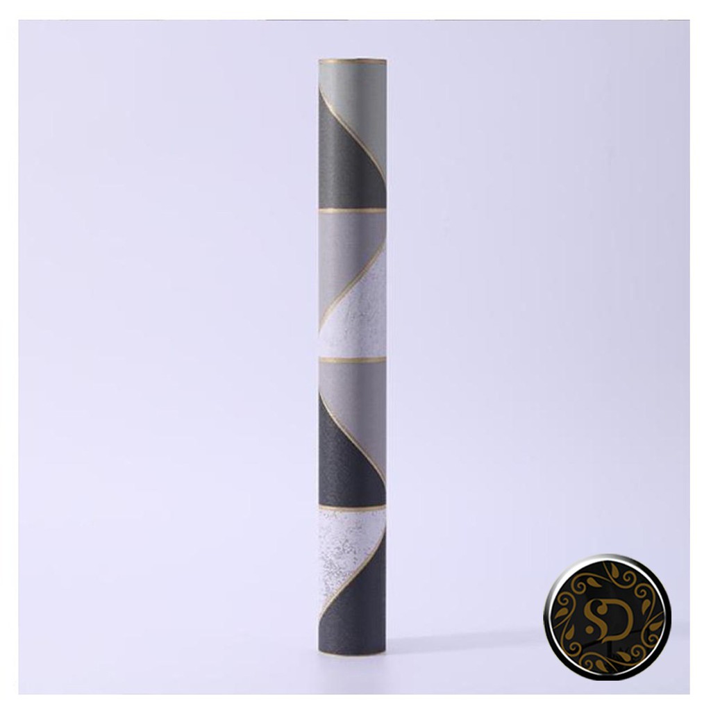 Wallpaper Stiker Dinding 45 cm x 10meter - Anti Air Motif New Segitiga Abu