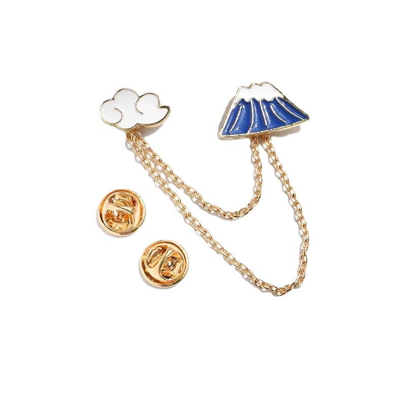 Ins kartun lucu Fuji Gunung planet goreng telur Beruntung kucing kelinci kecil kreatif paduan bros l