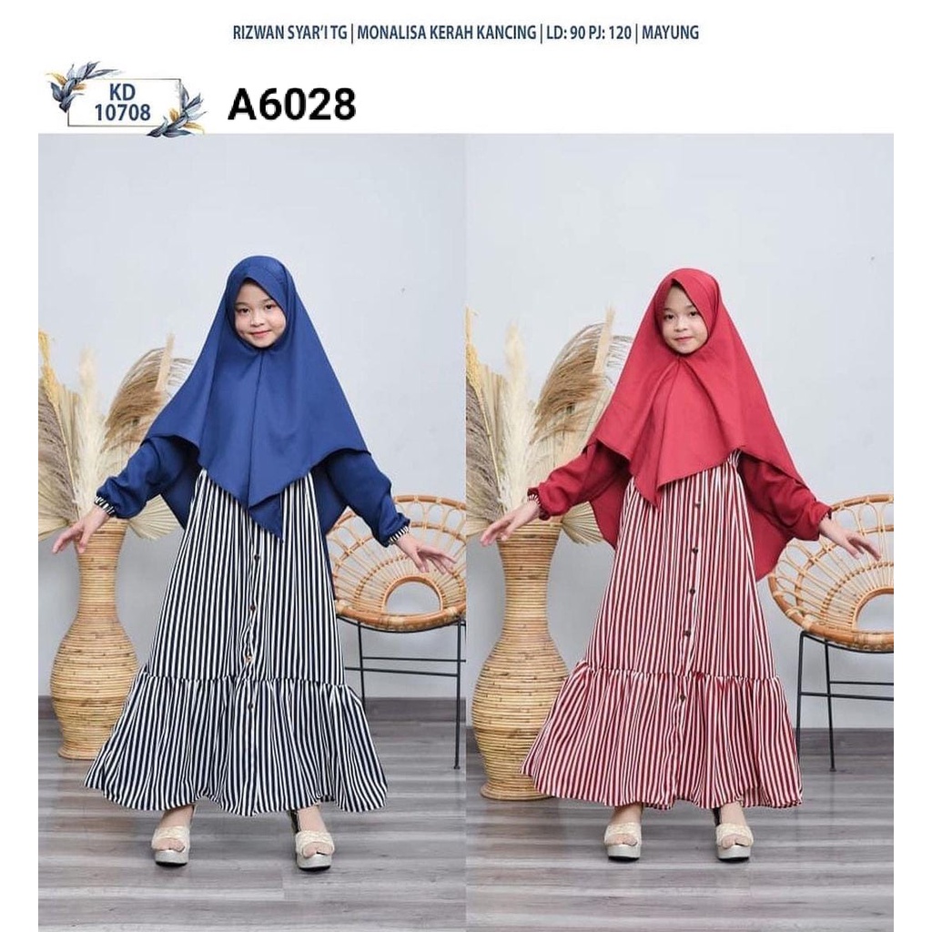 GAMIS ANAK GARIS MONALISA KERAH KANCING A6031