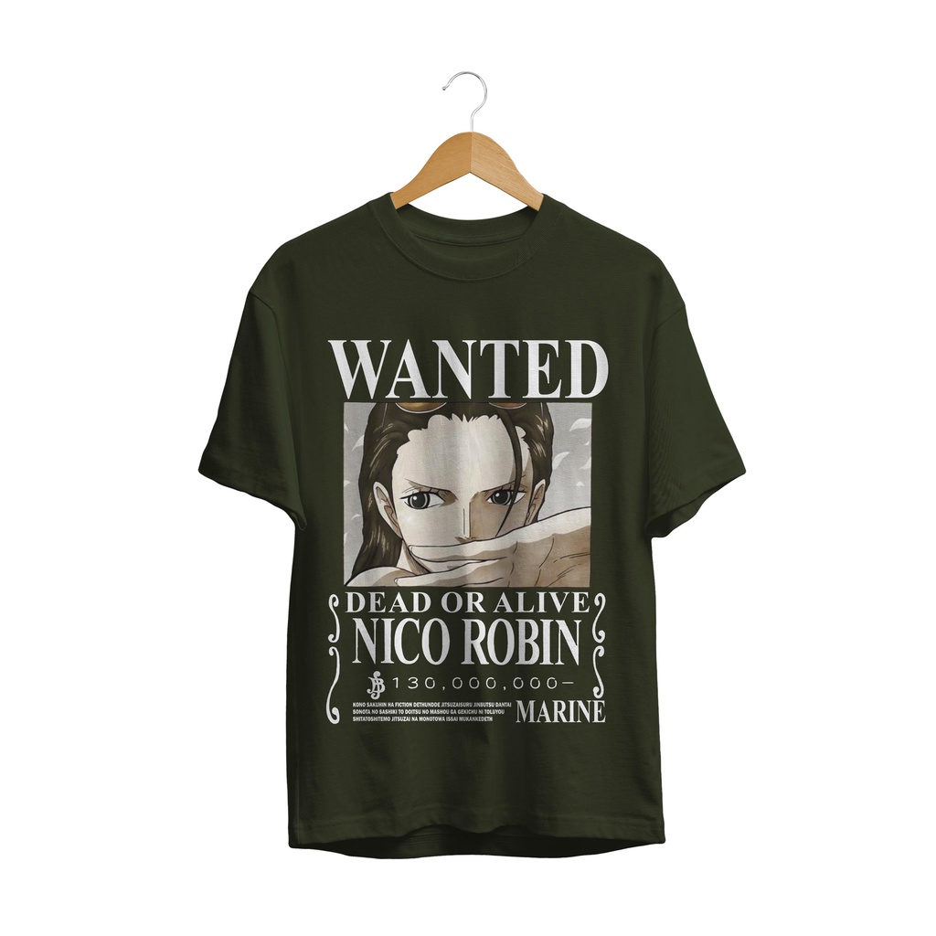 T-SHIRT BAJU ANIME ONE PIECE WANTED NICO ROBIN