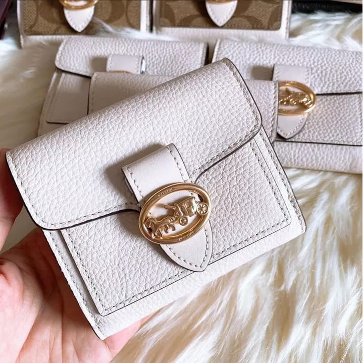 Dompet Coach Georgie Small Chalk Wallet New Original