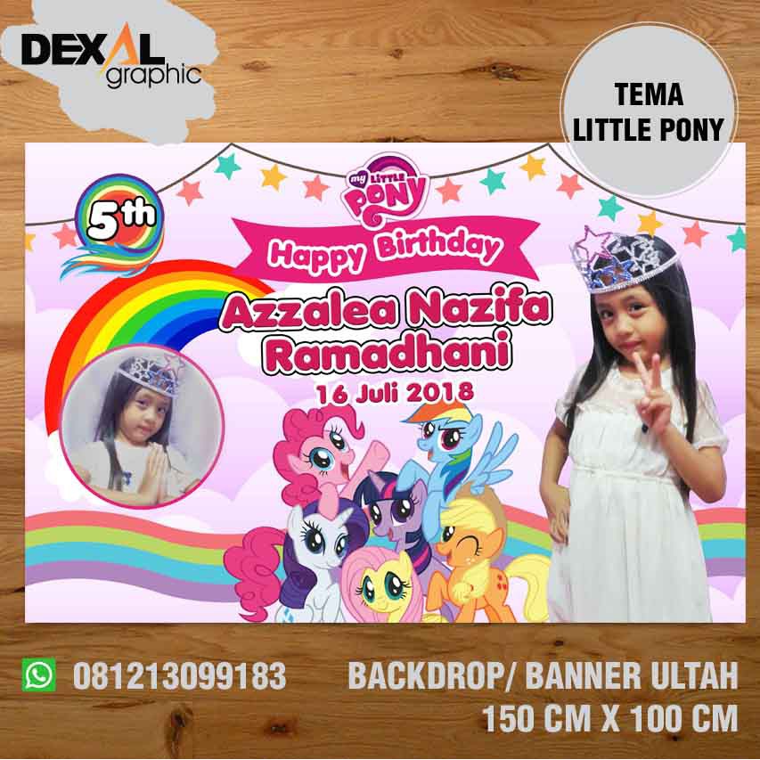 KUDA PONY/ LITTLE PONY BANNER/ BACKDROP/ SPANDUK ULANG 