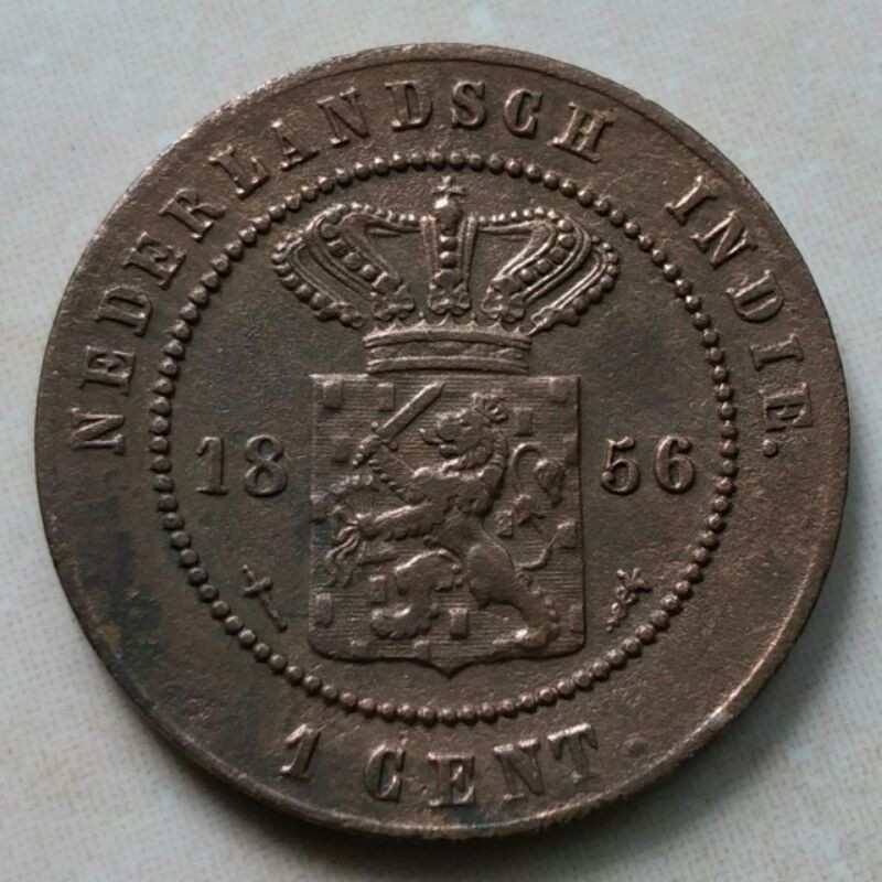 Koin Kuno 1 Cent Nederland Indie 1856 Kondisi Bagus - ND56a