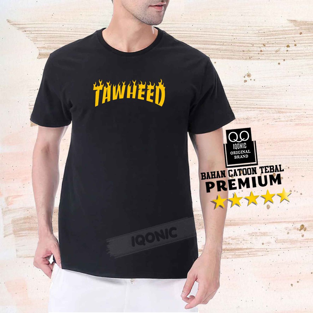 Brother Store Kaos Distro Pria - KAOS COWOK - Tauhid Text Kuning Premium