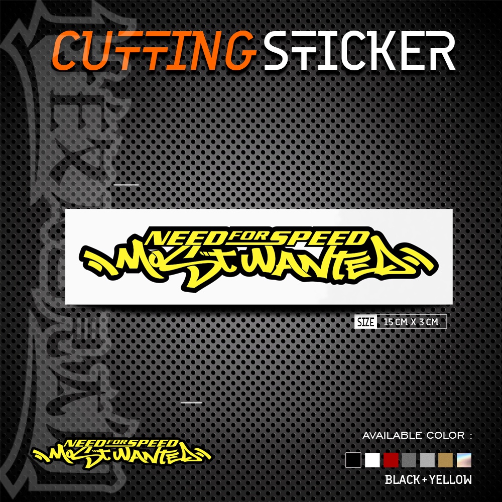 Cutting Sticker NFS Most Wanted Text Dua Warna | Stiker Cutting NFS Most Wanted Dua Warna