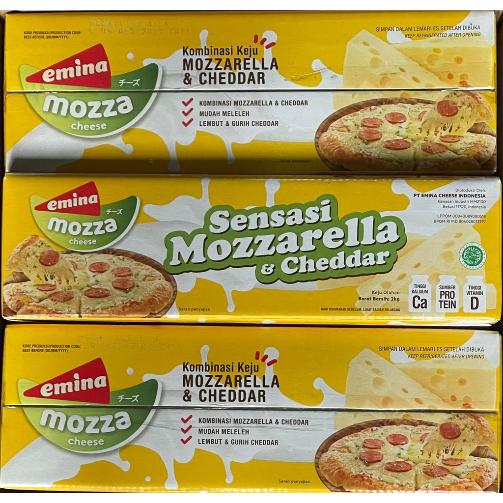 Keju Emina Mozza Cheese - Cheese 2kg Exp 21 Aug 2023