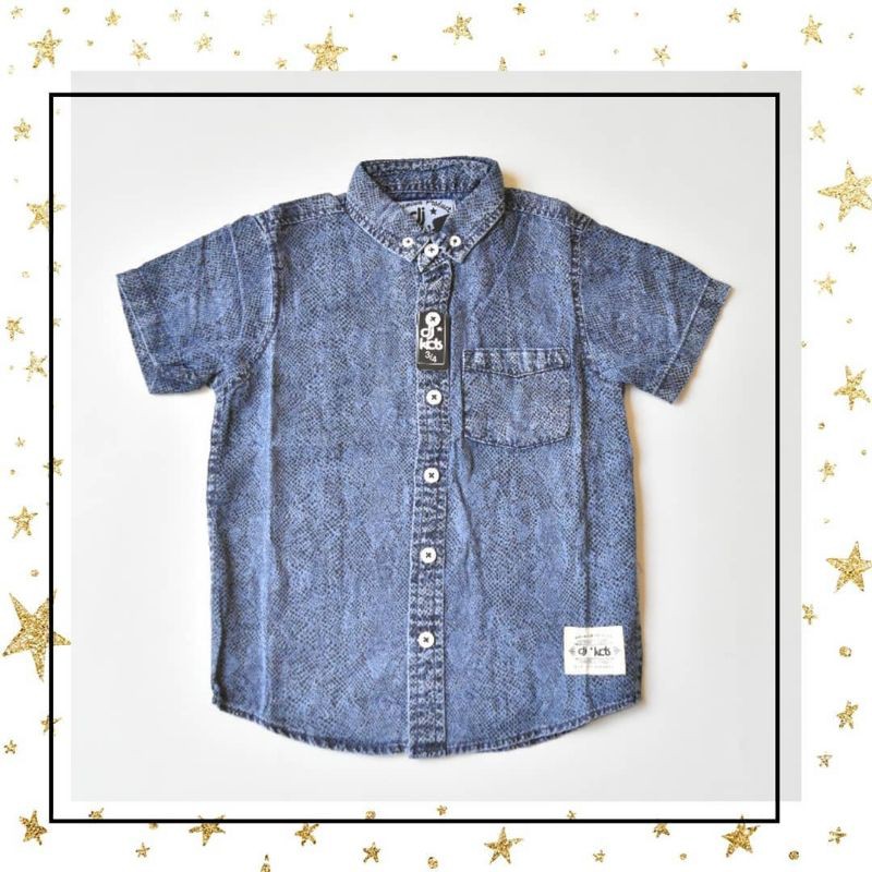 DJ Kids - Kemeja Anak Laki Laki/ Kemeja Jeans Anak Laki Laki/ Kemeja Anak Lengan Pendek