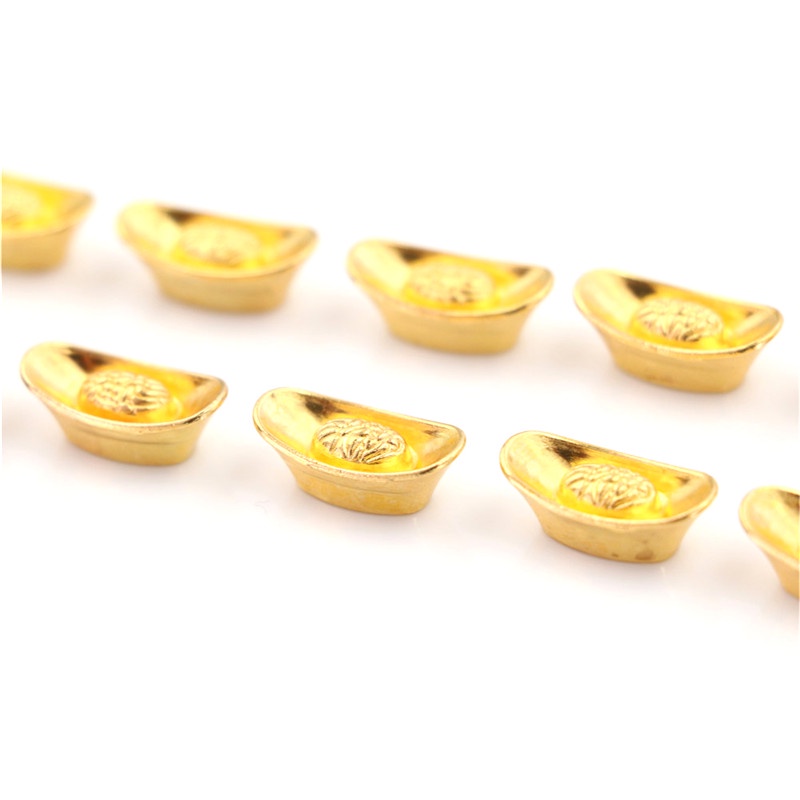 【Theredsunrisesiwy.id】10pcs Chinese Gold Ingot Lucky Yuanbao Ornament Decor For FortuneWealth