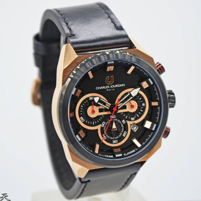 Jam Tangan Pria Charles Jourdan CJ 1082 Leather Kulit Original Murah