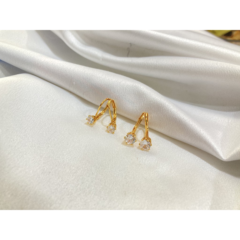 Anting Desi Lapis Emas Anti Karat Aksesoris Perhiasan 18K