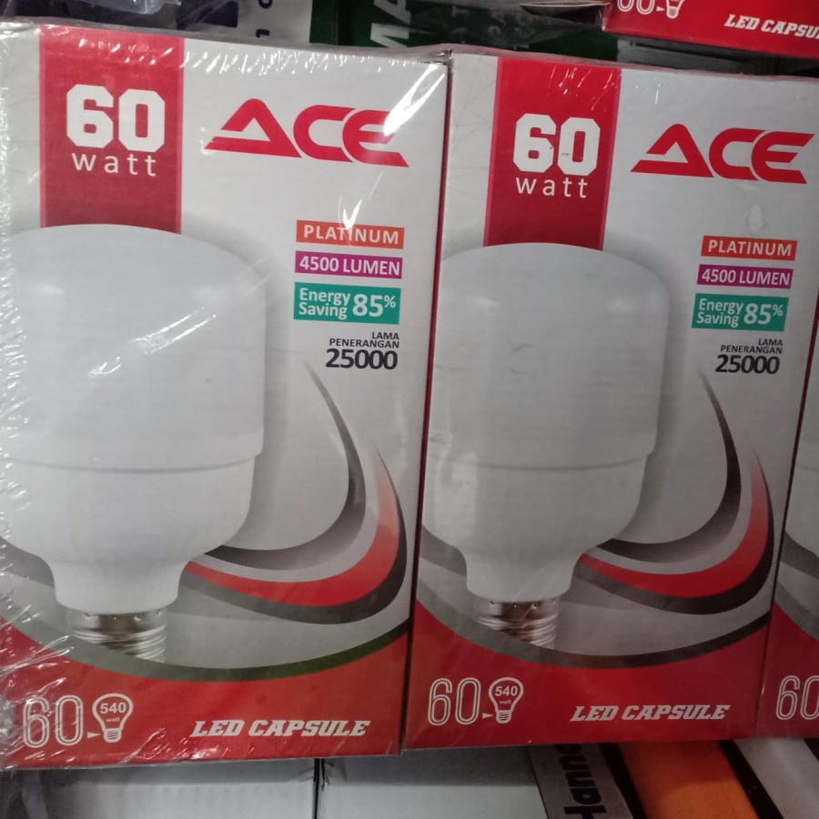 Lampu ACE Garansi 60 Watt Led Capsule Putih Terang