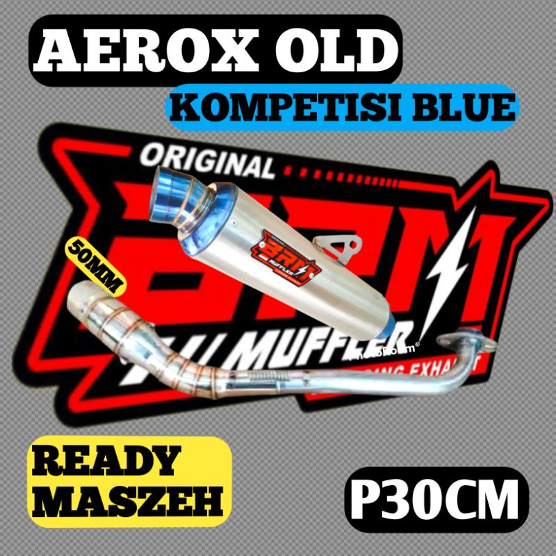 Knalpot AEROX OLD BRM KOMPETISI BLUE ORIGINAL PRODUK BRM