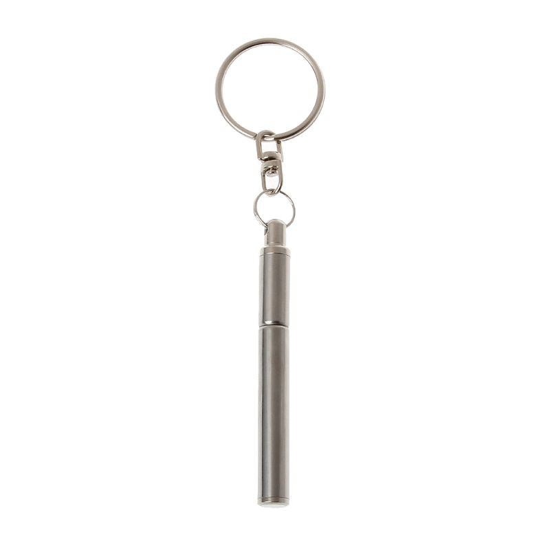 Moonlight&quot; Portable Stainless Steel Telescopic Ballpoint Pen Metal Key Ring Keychain Tools