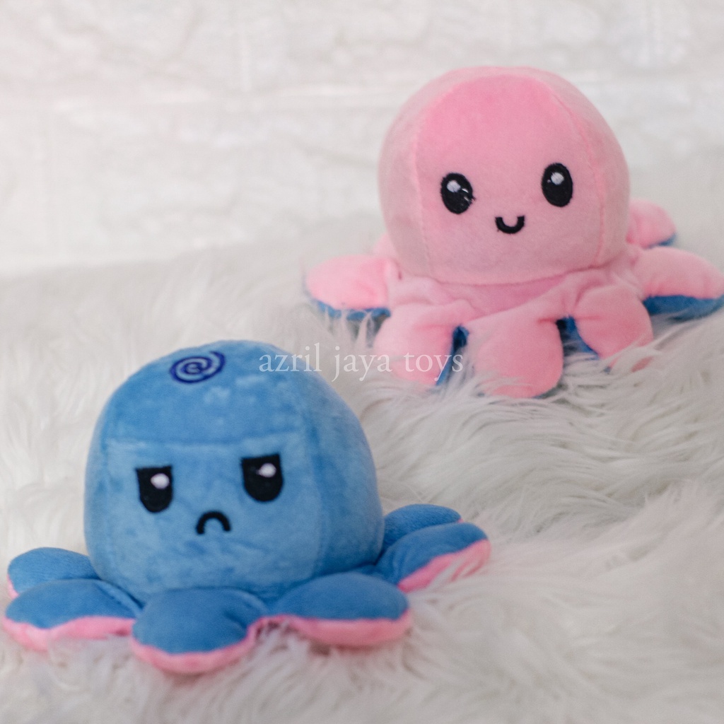 Boneka Gurita Octopus Boneka Ubur Ubur Bolak - Balik Berubah expresi