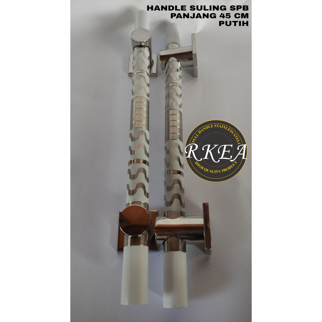 HANDLE PINTU MINIMALIS/GAGANG PINTU/TARIKAN PINTU SULING SPONGEBOB MOTIF LENGKUNG 45CM PUTIH