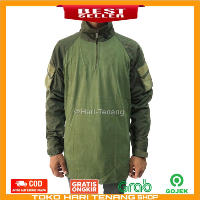 KAOS COMBET LENGAN PANJANG KAOS TACTICAL HIJAU