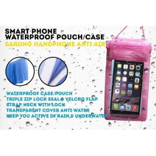 waterproof case hp polos karakter XL sarung anti air smartphone universal water resist