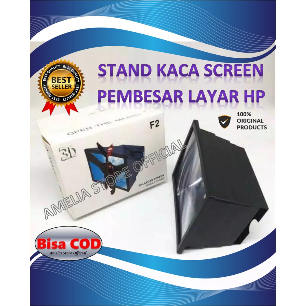 Stand Kaca Screen Pembesar Layar Hp Handphone Magnifier 3d 14 inch 100% Original COD