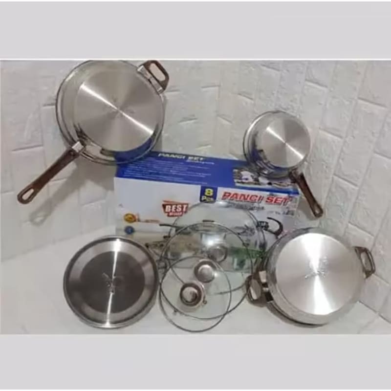 Panci Set 8 Pcs Serbaguna Stainless Q2