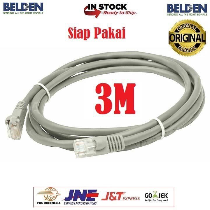 Kabel LAN Belden 3 M UTP RJ45 Cat5E ORIGINAL USA 3 Meter Cat5 3m