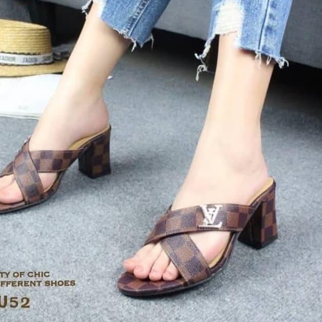 TERLARIS Sandal Cewek Sendal Wanita Terbaru Imfort  murah heels kaca hak tahu kekinian  dewasa AK24