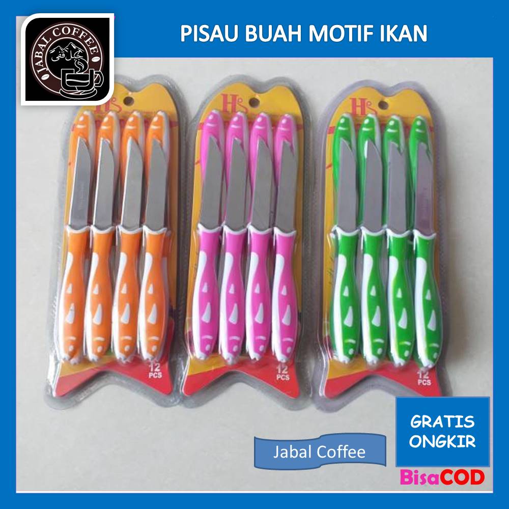 Pisau Stainless Steel / Pisau Ikan / Pisau Buah / Pisau Warna Warni