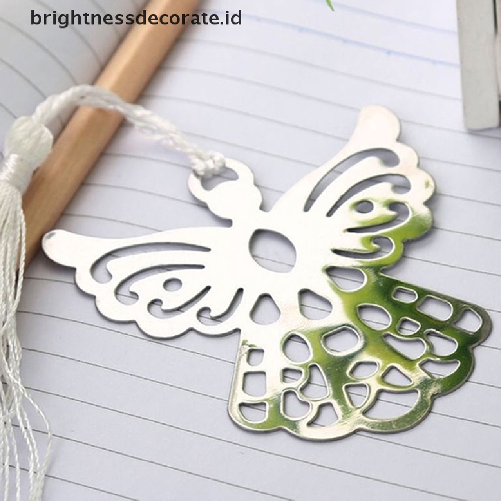 [birth] Hot Stainless Steel Silver Guardian ANGEL Bookmark Tassel Page Marker Ribbon Box [ID]