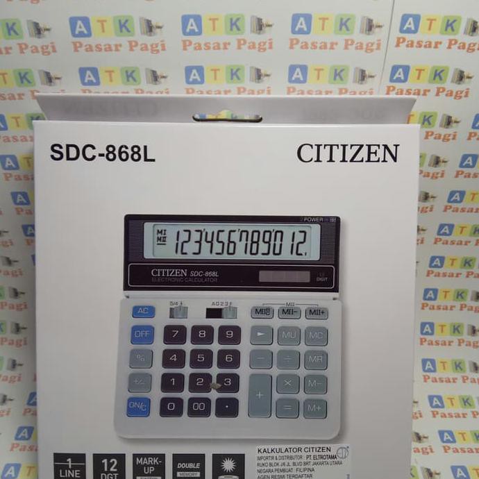 

KALKULATOR CITIZEN SDC -868 L PUTIH ORIGINAL - CUCI GUDANG LHOOO