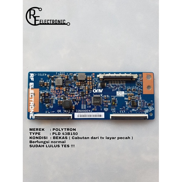 TCON T CON TICON BOARD MESIN TV LED POLYTRON PLD43B150 PLD 43B150