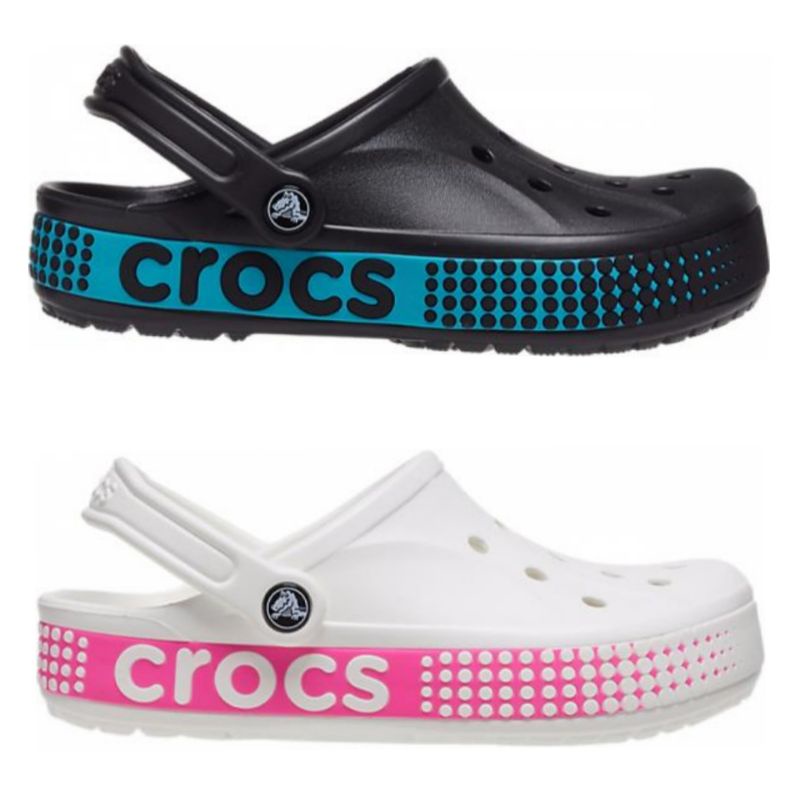 Crocs Bayaband Logo Motion Clog  Sandal Pria Wanita Dewasa Terbaru Sendal Slop Bakpao Baim Karet