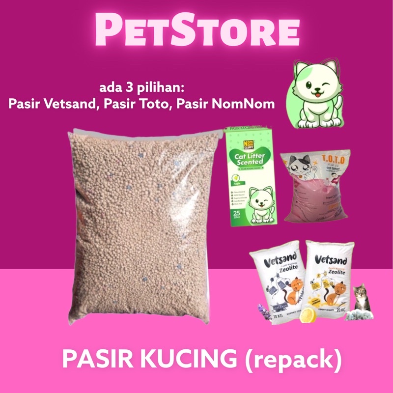 Pasir Kucing Pasir Gumpal Wangi ZIPPER LOCK Repack 1Kg