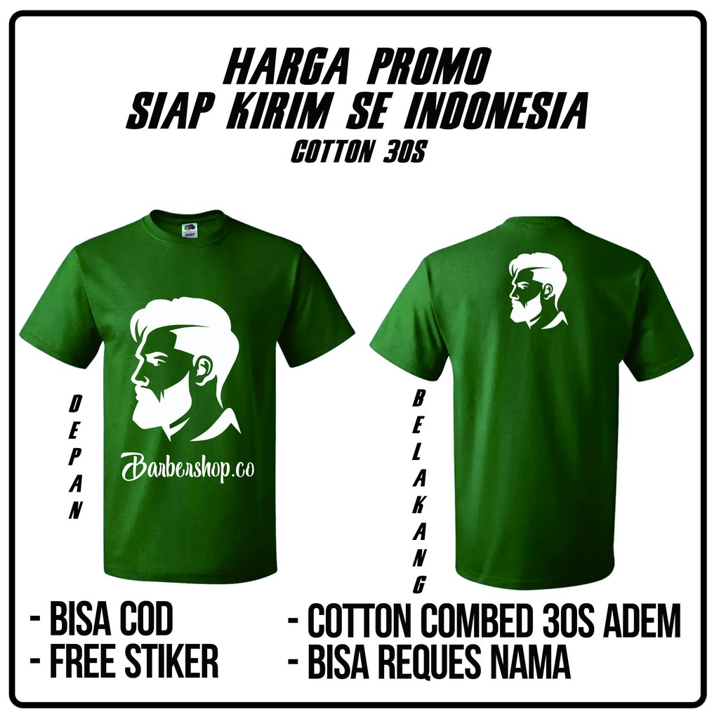 PROMO KAOS DISTRO BARBERSHOP KEREN MURAH BAHAN COTTON COMBED 30S ADEM GROSIR ECER