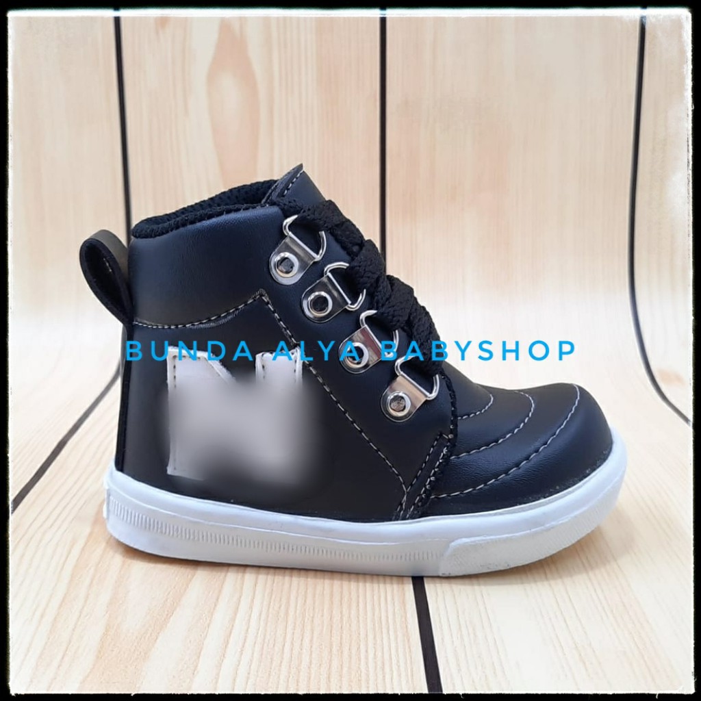 Sepatu Anak Laki Boots Umur 1 5 6 7 Tahun HITAM Alas Karet Sepatu Boots Anak Cowok AntiLicin Size 22 30 - 34 - 35