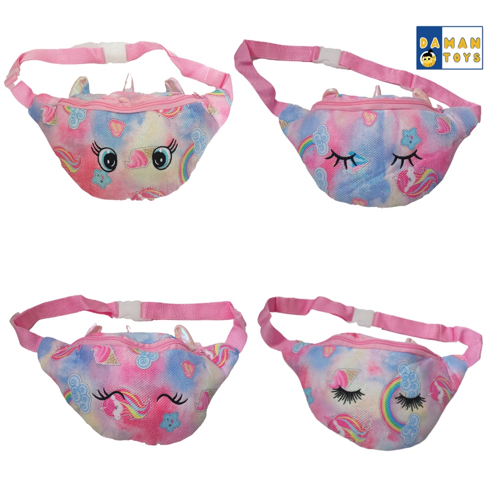 Tas Anak Slempang Unicorn Gurita Tas Ransel Pinggang Waistbag Cewek Kekinian Santai Murah Import