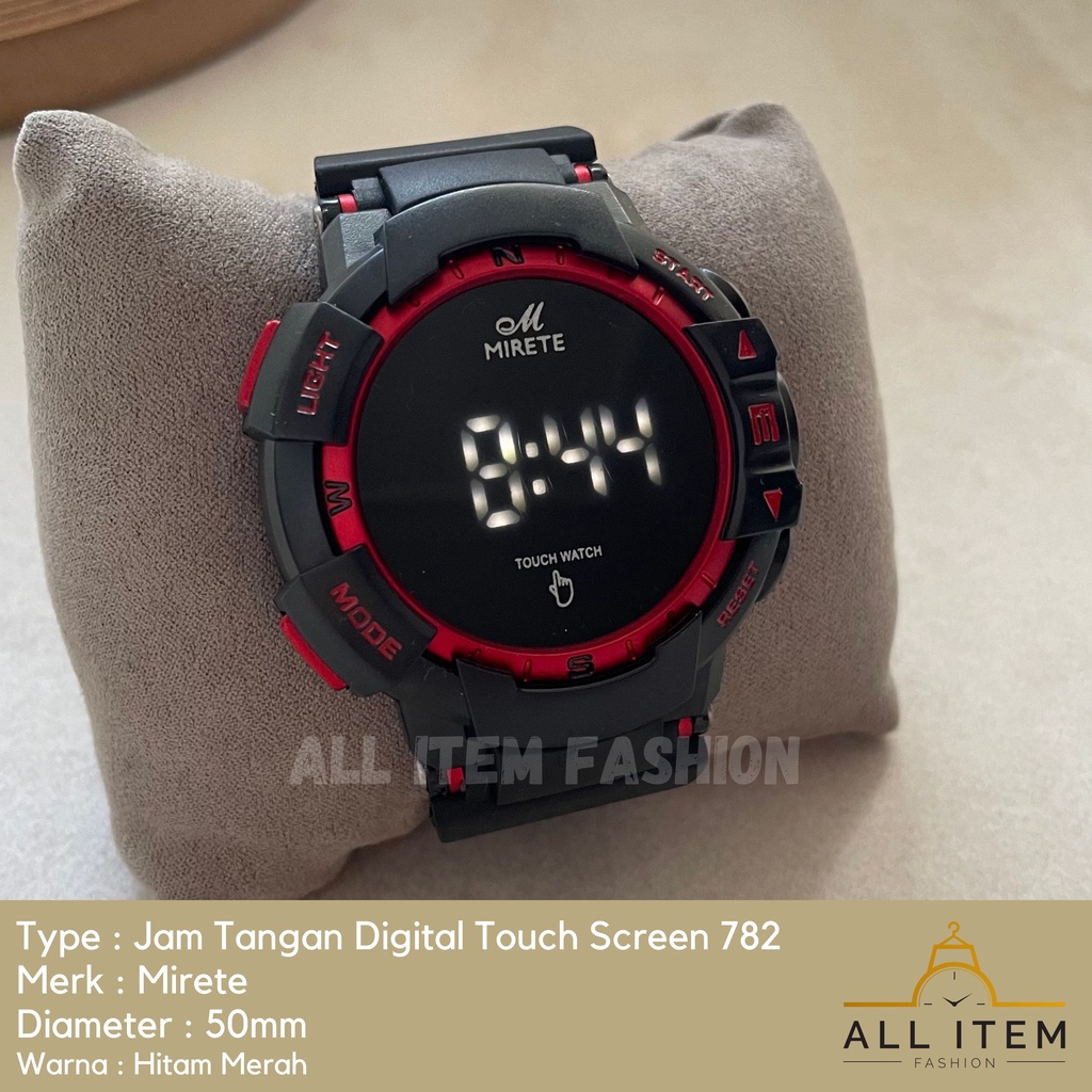 COD✅ Jam Tangan Digital Touch Screen Mirete 782 / Sport Watch / Jam Fashion / Jam Modern Layar Sentuh / Tanggal Bulan Tahun